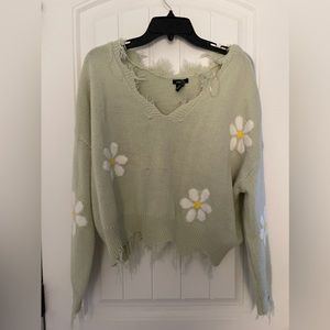 Ripped Flower Sweater